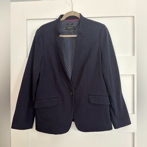 Talbots Women's Navy One Button Blazer Size 14